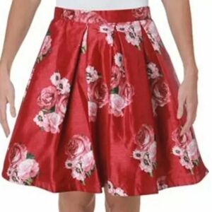 Sequin hearts floral wine blush skirt